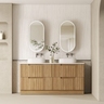 Aulic Lovina Floor Standing 1800mm Harvest Oak Fluted Vanity