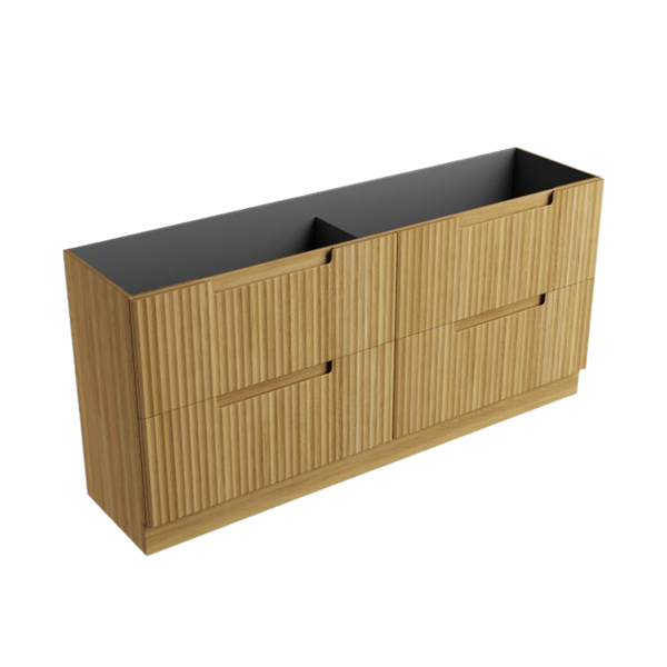 Aulic Lovina Floor Standing 1800mm Harvest Oak Fluted Cabinet