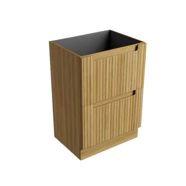 Aulic Lovina Floor Standing 600mm Harvest Oak Fluted Cabinet