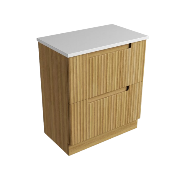 Aulic Lovina Floor Standing 750mm Harvest Oak Fluted Vanity