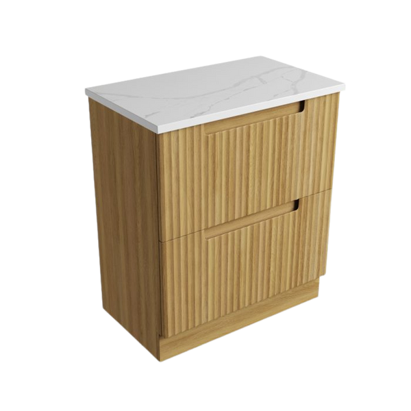 Aulic Lovina Floor Standing 750mm Harvest Oak Fluted Vanity