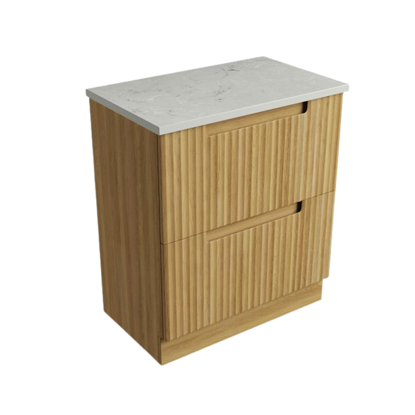 Aulic Lovina Floor Standing 750mm Harvest Oak Fluted Cabinet
