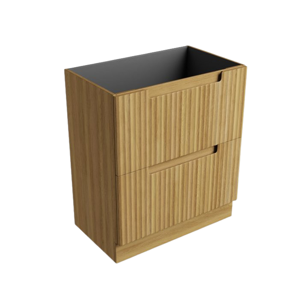 Aulic Lovina Floor Standing 750mm Harvest Oak Fluted Cabinet