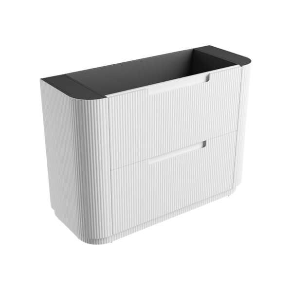 Aulic Curva Floor Standing 1200mm Matte White Fluted Cabinet