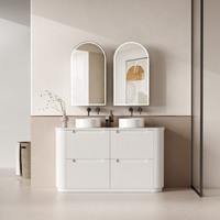 Aulic Curva Floor Standing 1500mm Matte White Fluted Vanity