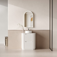Aulic Curva Floor Standing 750mm Matte White Fluted Vanity
