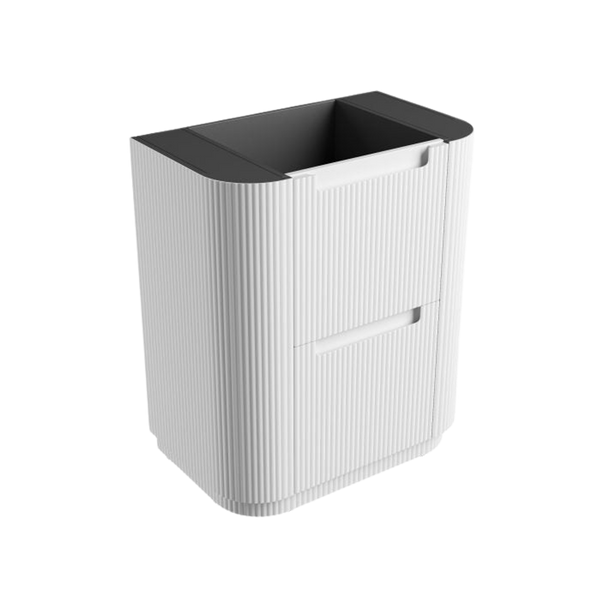 Aulic Curva Floor Standing 750mm Matte White Fluted Vanity