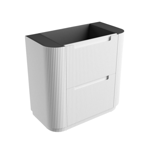 Aulic Curva Floor Standing 900mm Matte White Fluted Cabinet