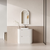 Aulic Curva Floor Standing 900mm Matte White Fluted Cabinet