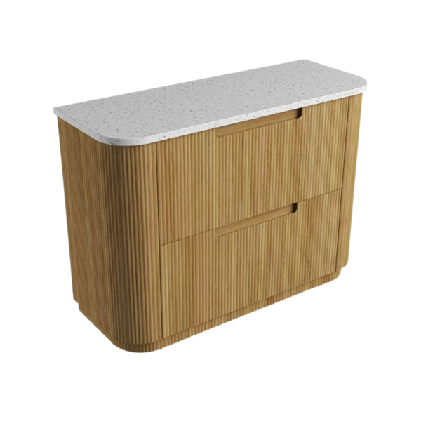 Aulic Varcelli Floor Standing 1200mm Harvest Oak Fluted Vanity