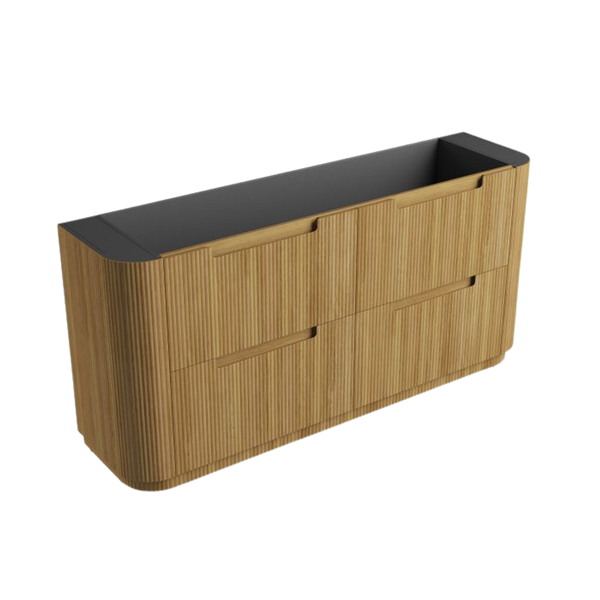 Aulic Varcelli Floor Standing 1800mm Harvest Oak Fluted Cabinet