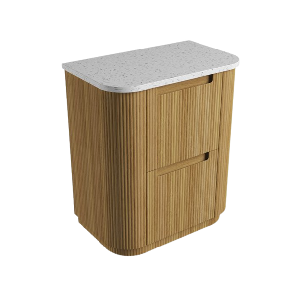 Aulic Varcelli Floor Standing 750mm Harvest Oak Fluted Vanity