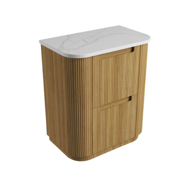 Aulic Varcelli Floor Standing 750mm Harvest Oak Fluted Vanity