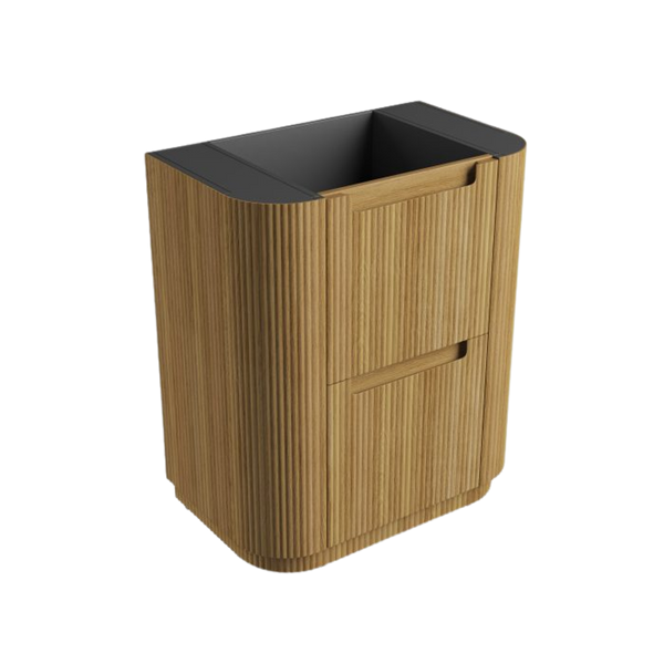 Aulic Varcelli Floor Standing 750mm Harvest Oak Fluted Cabinet