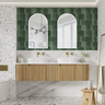 Aulic Varcelli Mono Wall Hung 1800mm Harvest Oak Fluted Curved Vanity