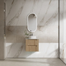 Aulic Lovina Tier Wall Hung 600mm Harvest Oak Fluted Vanity