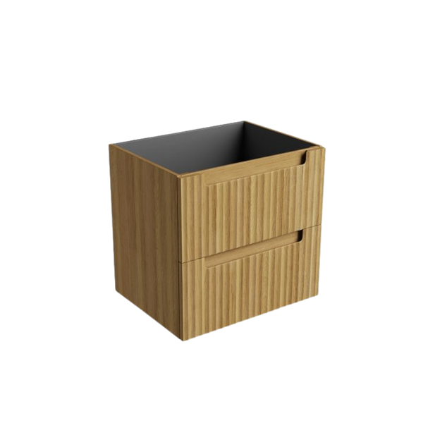 Aulic Lovina Tier Wall Hung 600mm Harvest Oak Fluted Cabinet