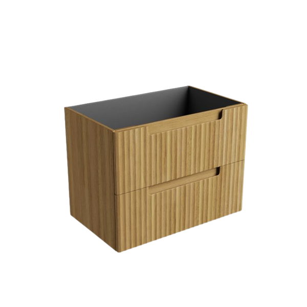 Aulic Lovina Tier Wall Hung 750mm Harvest Oak Fluted Cabinet