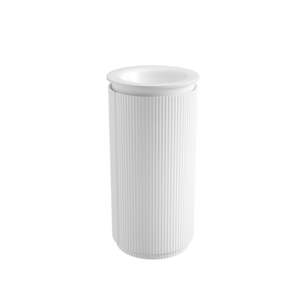 Aulic Civaro Floor Standing 420mm Matte White Pillar Vanity