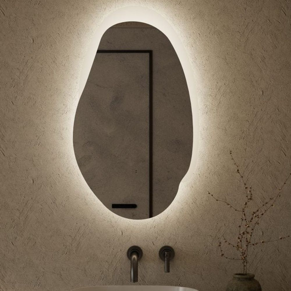 Aulic Evanston LED Mirror With Acrylic Edge 530mm Matte White