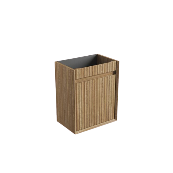 Aulic Mini Ravia Fluted Wall Hung 450mm Vanity Harvest Oak