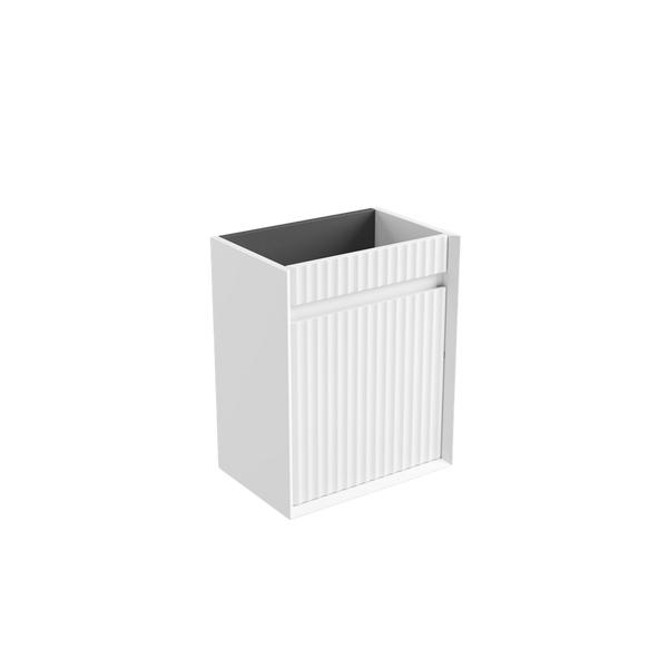 Aulic Mini Ravia Fluted Wall Hung 450mm Vanity Matte White