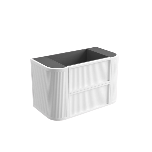 Aulic Ramee Fluted Wall Hung 900mm Vanity Matte White