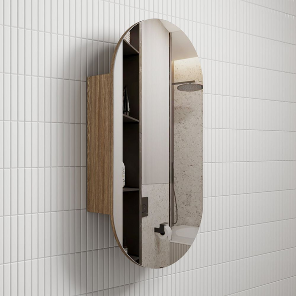 Aulic Beau Monde Oblong Shaving Cabinet 450mm Harvest Oak