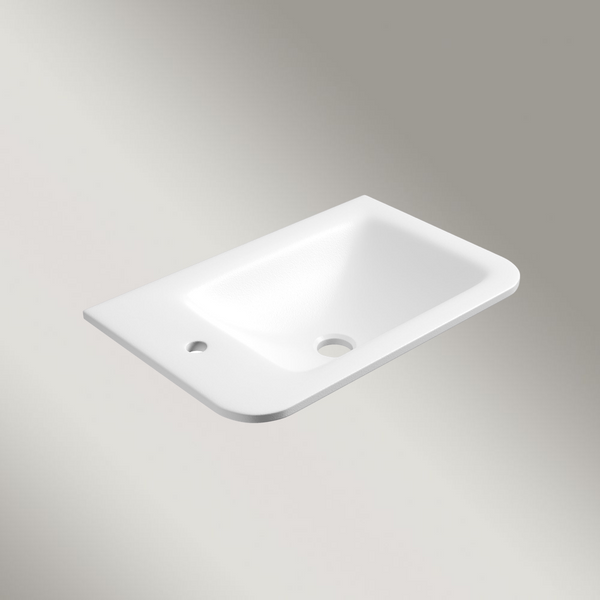 Aulic Sintera Curved Stone Top With Left Side Tap Hole 470mm