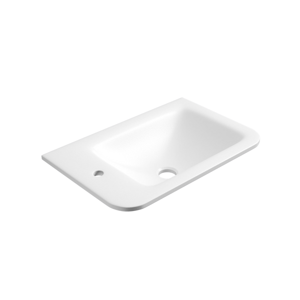 Aulic Sintera Curved Stone Top With Left Side Tap Hole 470mm