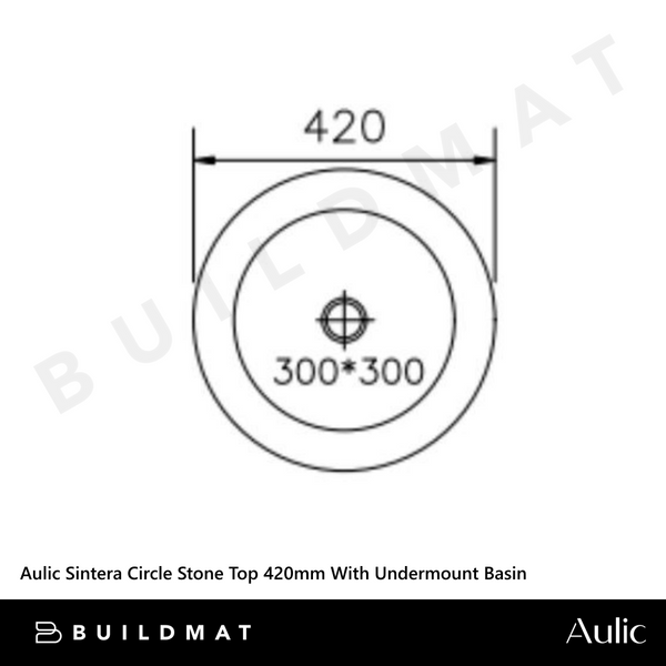 Aulic Sintera Circle Stone Top 420mm With Undermount Basin