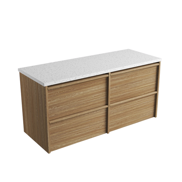 Aulic Venetta Framed Wall Hung 1200mm Vanity Harvest Oak