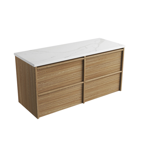 Aulic Venetta Framed Wall Hung 1200mm Vanity Harvest Oak