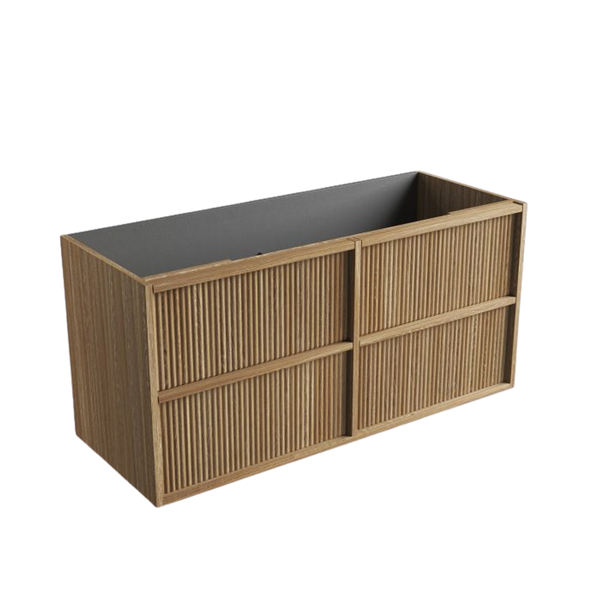 Aulic Venetta Fluted Framed Wall Hung 1200mm Vanity Harvest Oak