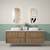Aulic Venetta Fluted Framed Wall Hung 1800mm Double Vanity Harvest Oak