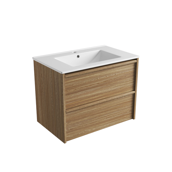 Aulic Venetta Framed Wall Hung 750mm Vanity Harvest Oak