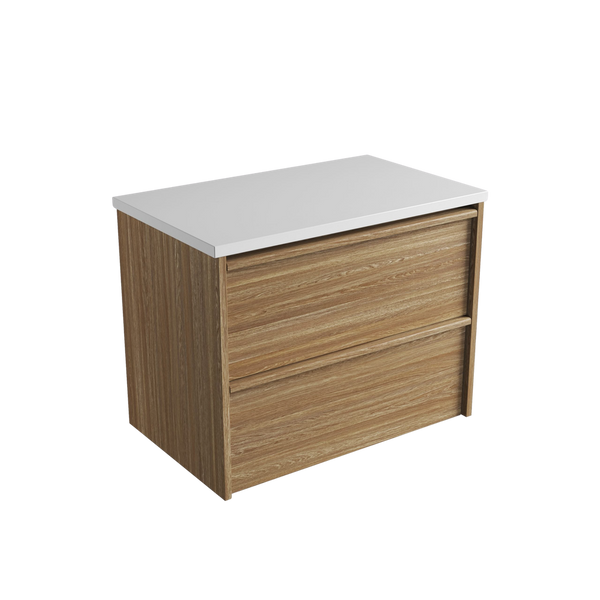 Aulic Venetta Framed Wall Hung 750mm Vanity Harvest Oak