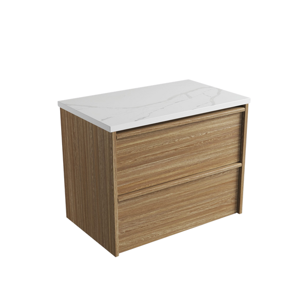 Aulic Venetta Framed Wall Hung 750mm Vanity Harvest Oak