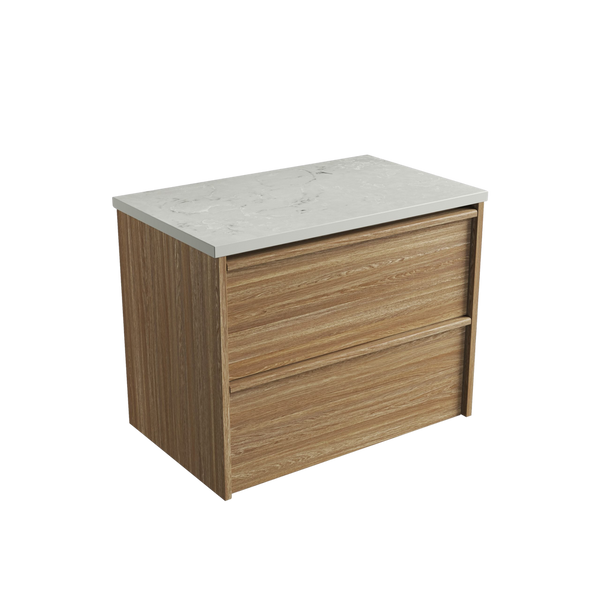 Aulic Venetta Framed Wall Hung 750mm Vanity Harvest Oak