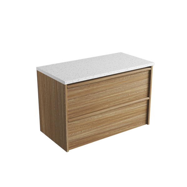 Aulic Venetta Framed Wall Hung 900mm Vanity Harvest Oak