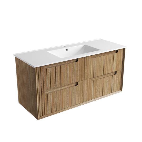 Aulic Voulari Framed Wall Hung 1200mm Vanity Harvest Oak