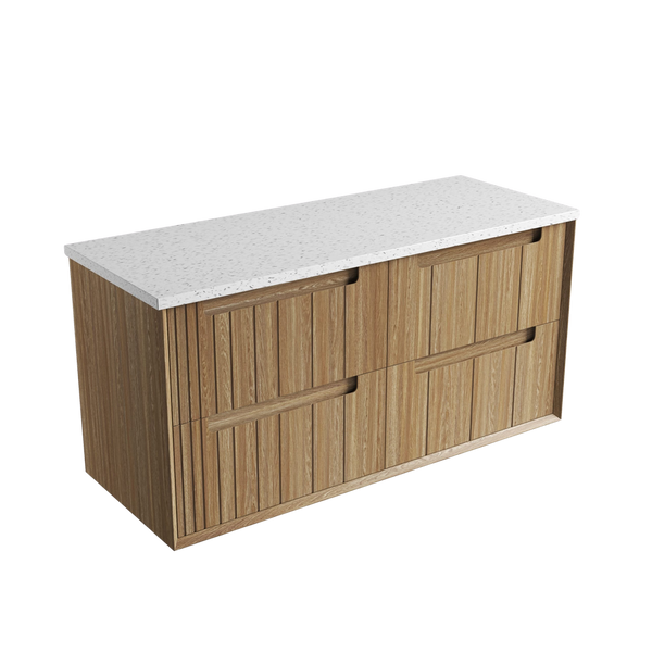 Aulic Voulari Framed Wall Hung 1200mm Vanity Harvest Oak