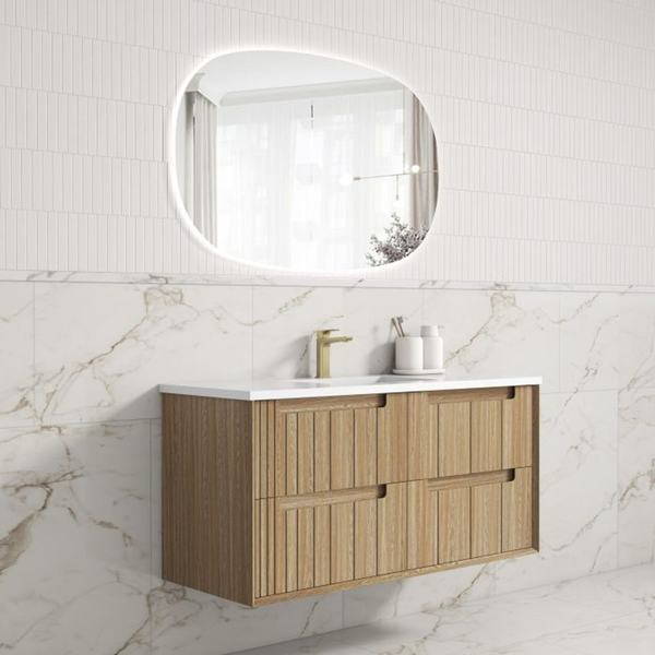 Aulic Voulari Framed Wall Hung 1200mm Vanity Harvest Oak