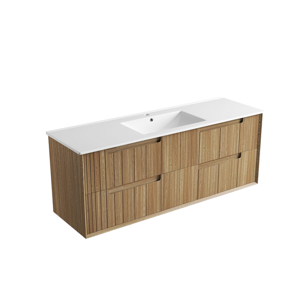 Aulic Voulari Framed Wall Hung 1500mm Vanity Harvest Oak