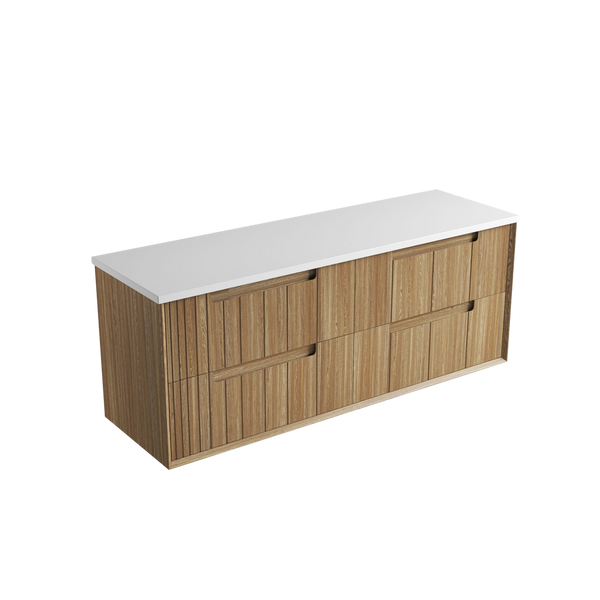 Aulic Voulari Framed Wall Hung 1500mm Vanity Harvest Oak