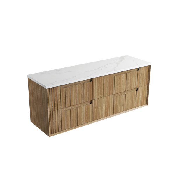 Aulic Voulari Framed Wall Hung 1500mm Vanity Harvest Oak