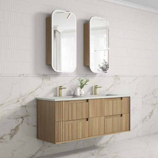 Aulic Voulari Framed Wall Hung 1500mm Vanity Harvest Oak