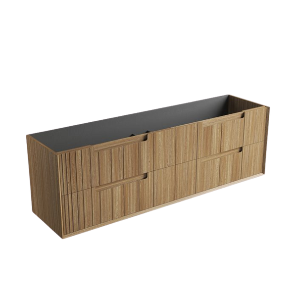 Aulic Voulari Framed Wall Hung 1800mm Double Vanity Harvest Oak