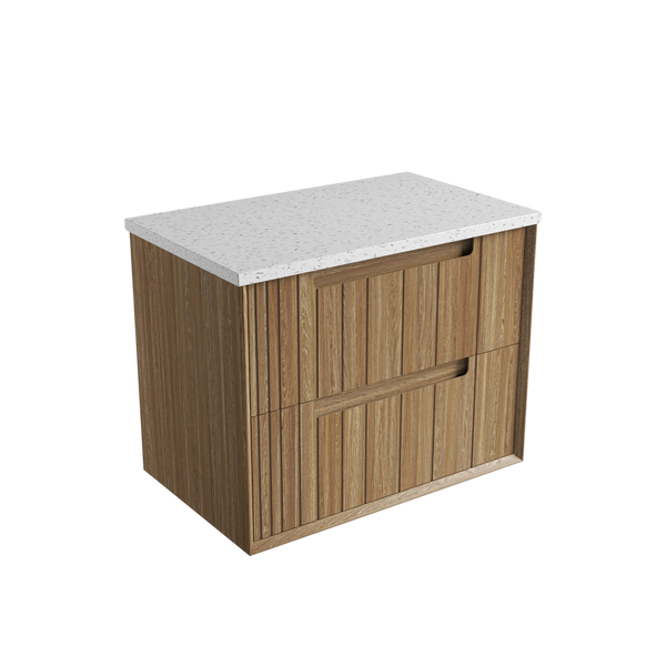 Aulic Voulari Framed Wall Hung 750mm Vanity Harvest Oak