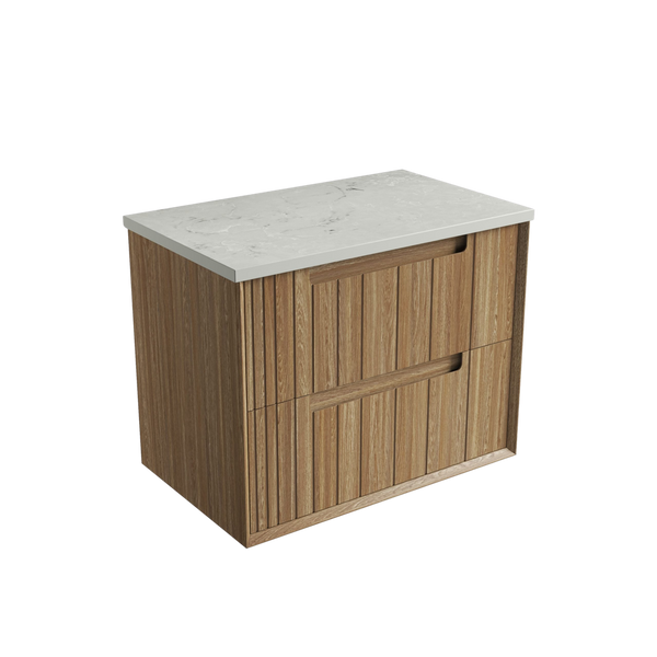 Aulic Voulari Framed Wall Hung 750mm Vanity Harvest Oak